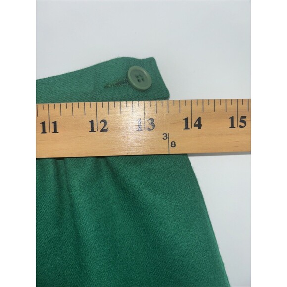 Vintage Pendleton Skirt Womens 10 Green Wool Pockets Midi Modest Preppy - Picture 5 of 7